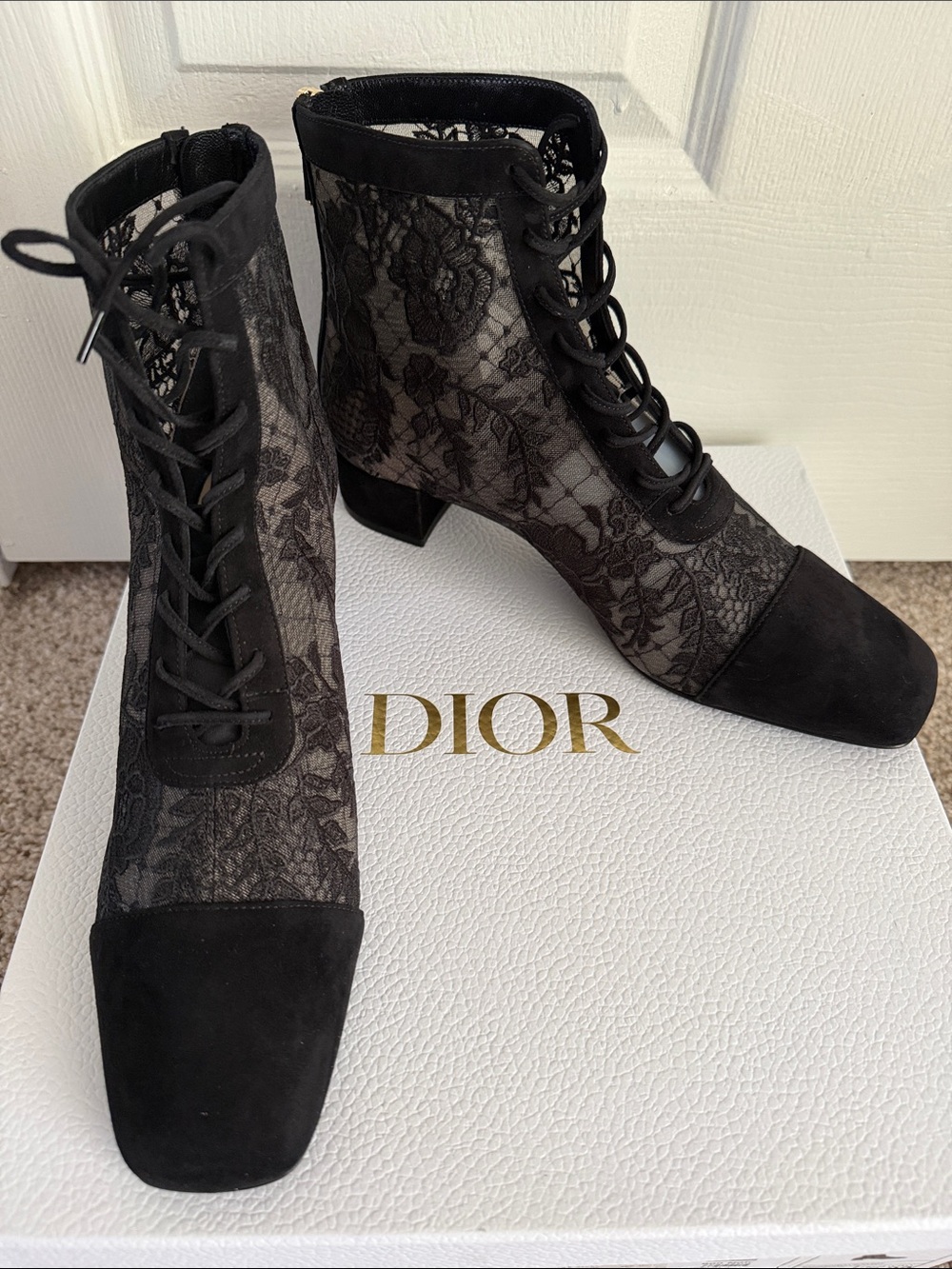 NWT Dior Black Lace Bootie